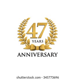 47 years anniversary wreath ribbon logo 