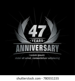 47 years design template. Anniversary vector and illustration template.