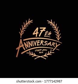 47 years design template. Vector and illustration. 47th years logo.