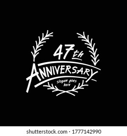 47 years design template. Vector and illustration. 47th years logo.