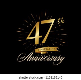47 Years Gold Anniversary Celebration Simple Stock Vector (Royalty Free ...