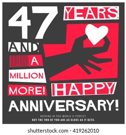 47 Years Happy Anniversary (Vector Illustration Concept Design)