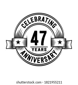 47 years logo design template. 47th anniversary vector and illustration.