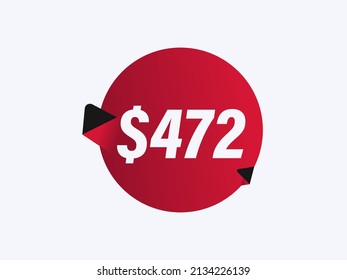 $472 USD sticker vector illustration