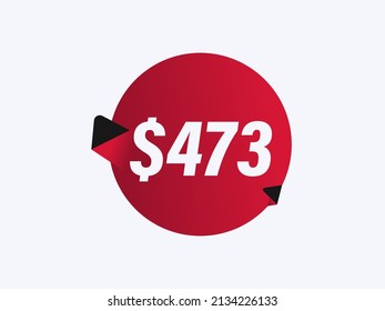 Ilustración vectorial de pegatinas de $473 USD
