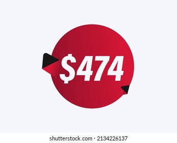 Ilustración vectorial de pegatinas de $474 USD