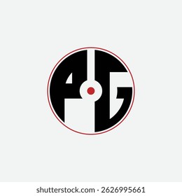 476 letter logo shape geometric math educational learning round circle ellipse gun target negative space P G