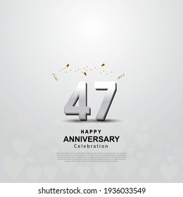 Antecedentes del 47º aniversario con ilustración de números 3D