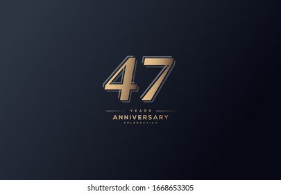 47th anniversary background with illustrations with gold colored figures and the inscriptions below.