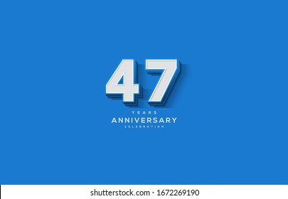 47th anniversary background with illustrations of white numbers along with the writing below.