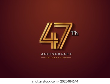 47th anniversary celebration logotype with linked number gold and silver color isolated on elegant color. vector anniversary for celebration, invitation card, and greeting card