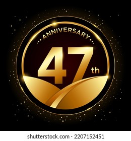 47th anniversary, Golden anniversary template design. Logo vector illustration