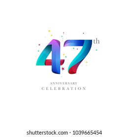 47th Anniversary Logo Design, Number 47 Icon Vector Template.