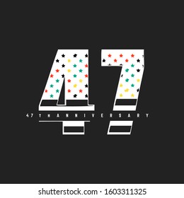 47th Anniversary logo design template