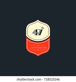 47th anniversary logo design vector template