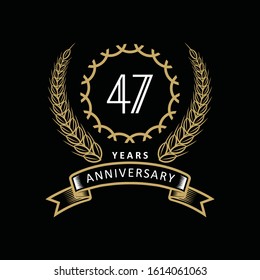47th Anniversary Logo Gold White Frame Stock Vector (Royalty Free ...