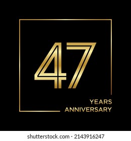 47th anniversary logotype. Anniversary celebration template design for booklet, leaflet, magazine, brochure poster, banner, web, invitation or greeting card. Vector illustrations.