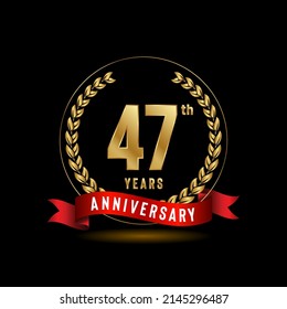 47th Anniversary logotype. Anniversary celebration template design for booklet, leaflet, magazine, brochure poster, banner, web, invitation or greeting card. Vector illustrations.