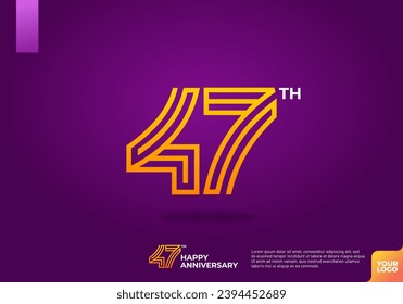47th anniversary logotype with dark purple background