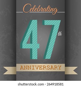 47th Anniversary poster / template design in retro style - Vector Background