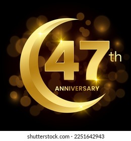 Concepto de diseño de plantillas de 47 años para el evento de celebración del aniversario. Ilustración de plantilla de vectores de logotipo