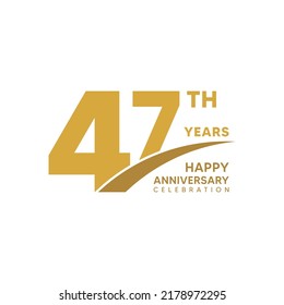 47th year anniversary design template. vector template illustration