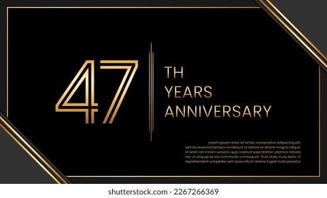 47th year anniversary design template. vector template illustration