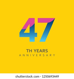 47th Year Anniversary Vector Template Design Illustration.