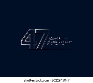 47th years anniversary celebration logotype with linked number. Simple and modern design, vector design for anniversary celebration.