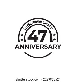 47th years anniversary emblem logo design vector template