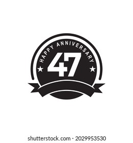 47th years anniversary emblem logo design vector template
