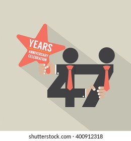 47th Years Anniversary Typography Design Vector Illustration