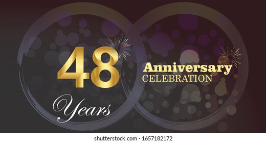 48 anniversary logo vector template. Design for banner, greeting cards or print