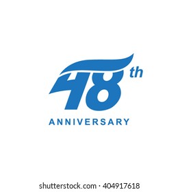 48 anniversary wave logo blue