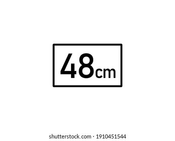 Ilustración vectorial de 48 centímetros, tamaño de 48 cm
