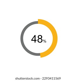 48% Circle loading icon template. Update or loading symbol for web or application, 48 percent.