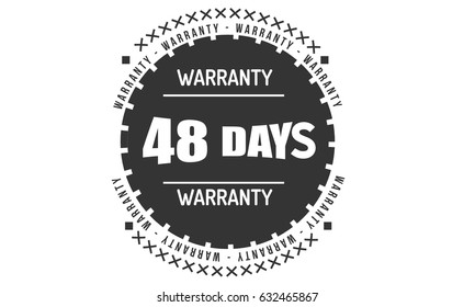 48 days black warranty icon vector