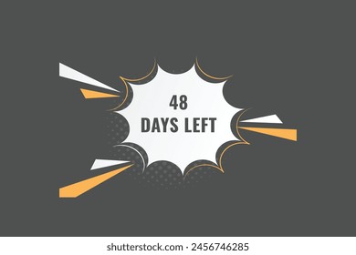 48 days to go countdown template. 48 day Countdown left days banner design. 48  Days left countdown timer
