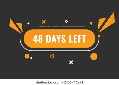 48 days to go countdown template. 48 day Countdown left days banner design. 48  Days left countdown timer
