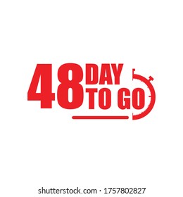 48 days to go label,sign,button. Vector stock illustration