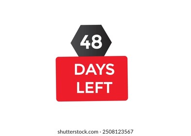 48 días restantes, icono, estilo, temporizador, cuenta regresiva, reloj, tiempo, fondo, Plantilla, 48 días restantes, cuenta regresiva, pegatina, Anuncio izquierdo, negocio, venta, Botón de etiquetas
