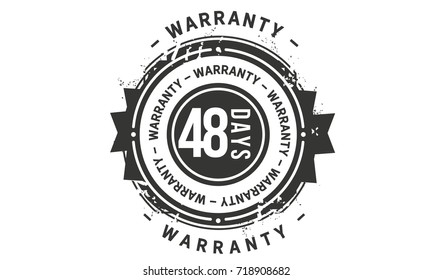 48 days warranty icon vintage rubber stamp guarantee