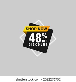 48 discount, Sales Vector badges for Labels, , Stickers, Banners, Tags, Web Stickers, New offer. Discount origami sign banner