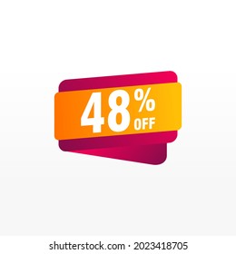 48 descuento, distintivos de vectores de venta para etiquetas, , pegatinas, banners, etiquetas, etiquetas, etiquetas web, nueva oferta. Banner de signo de origami de descuento