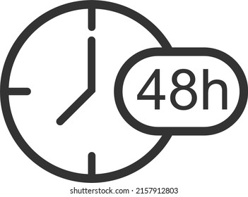 48 hour timer icon, watch icon vector