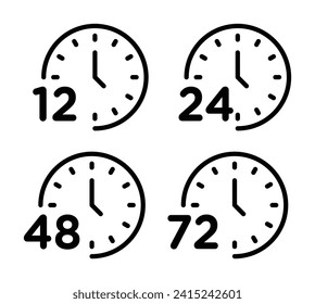 48 Stunden Timer Vektorsymbol Set. Zeiterfassungszeichen für Vektorsymbol für UI-Design.