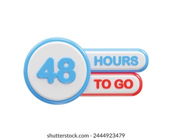 48 hours to go text illustration rendering