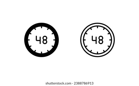 48 Hours icon design with white background stock illustration