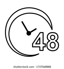 48 hours icon in trendy outline style design. Vector illustration isolated on white background.