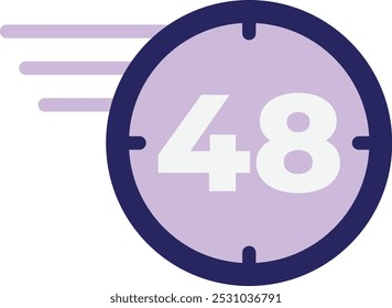 Ilustración plana de Vector de icono de servicio de 48 horas